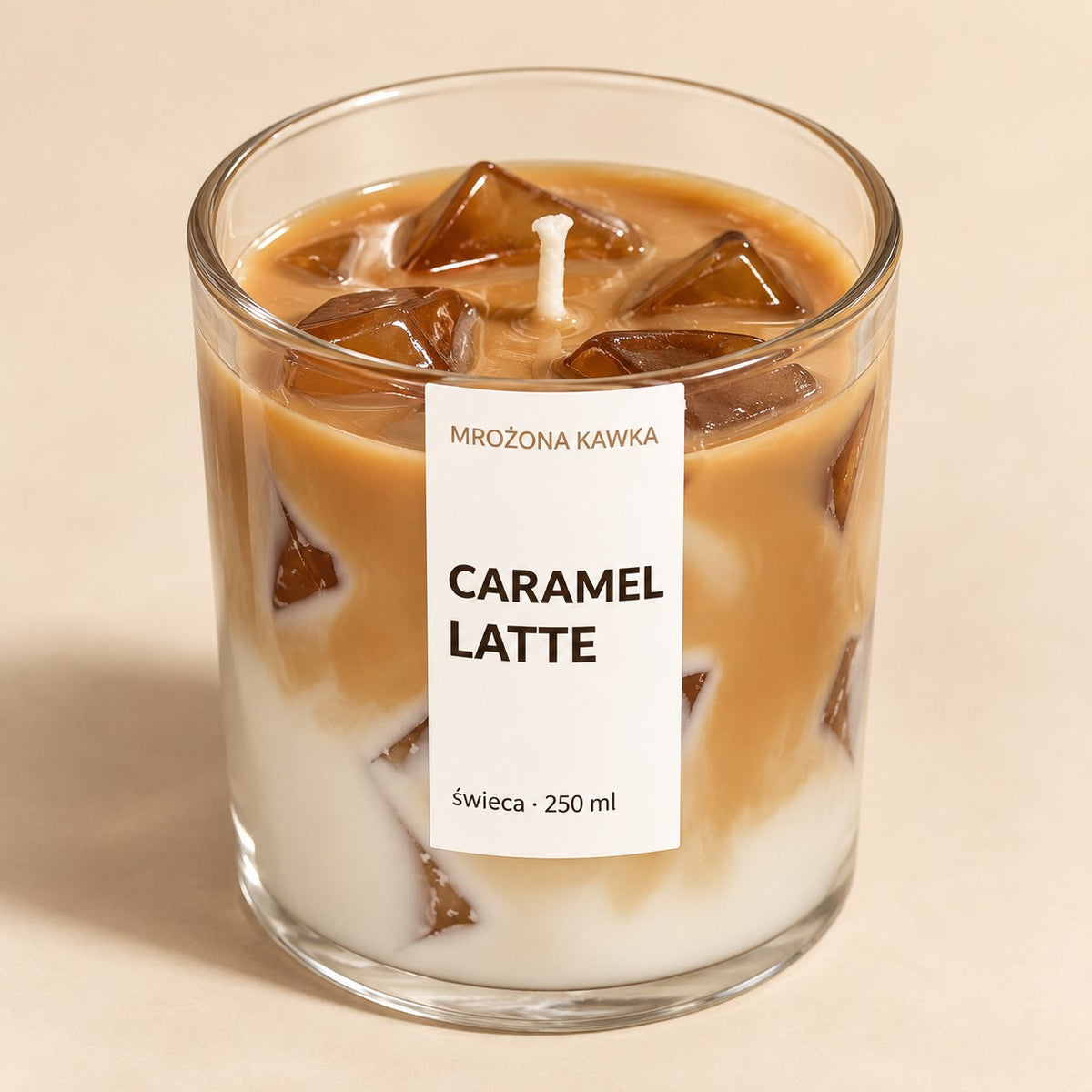 Świeca Caramel Latte w szklance